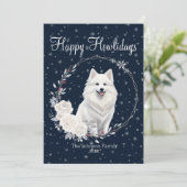 Cartes Pour Fêtes Annuelles Joyeux Howlidays mignon Eskimo Chien américain (Debout devant)