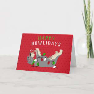 Cartes Pour Fêtes Annuelles Joyeux HOWLidays Mignon Schnauzer Noël