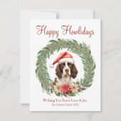 Cartes Pour Fêtes Annuelles Joyeux Howlidays mignon Springer Chien espagnol (Devant)