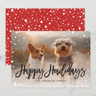 Cartes Pour Fêtes Annuelles Joyeux Howlidays Neige Photo de Noël pour animau