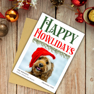 Cartes Pour Fêtes Annuelles Joyeux Howlidays Noël Amoureux des chiens Salutati