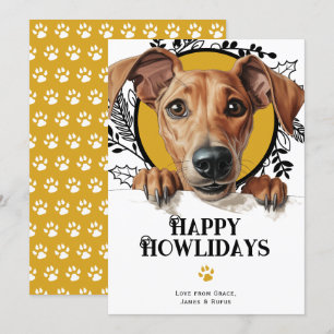 Cartes Pour Fêtes Annuelles Joyeux Howlidays Noël de chien azawakh