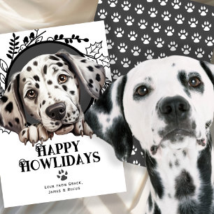 Cartes Pour Fêtes Annuelles Joyeux Howlidays Noël de chien dalmate