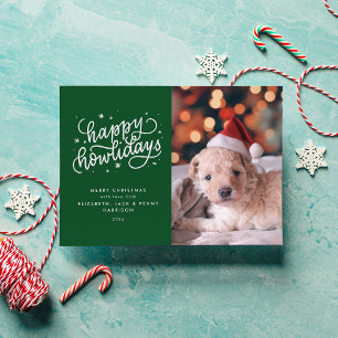 Cartes Pour Fêtes Annuelles Joyeux Howlidays Noël Vert