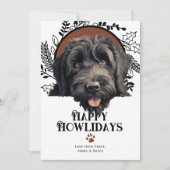 Cartes Pour Fêtes Annuelles Joyeux Howlidays Noir russe Terrier Noël (Devant)