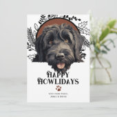 Cartes Pour Fêtes Annuelles Joyeux Howlidays Noir russe Terrier Noël (Debout devant)