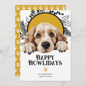 Cartes Pour Fêtes Annuelles Joyeux Howlidays Nuage Spaniel Chien Noël (Devant / Derrière)