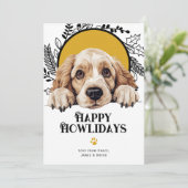 Cartes Pour Fêtes Annuelles Joyeux Howlidays Nuage Spaniel Chien Noël (Debout devant)