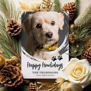 Cartes Pour Fêtes Annuelles Joyeux Howlidays Photo de chien de Noël