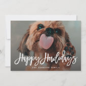 Cartes Pour Fêtes Annuelles Joyeux Howlidays Photo de Noël pour animaux de com (Devant)