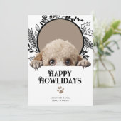 Cartes Pour Fêtes Annuelles Joyeux Howlidays Poodle Dog Christmas (Debout devant)