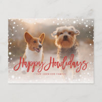 Joyeux Howlidays Rouge neigeux | Photo de chien d'