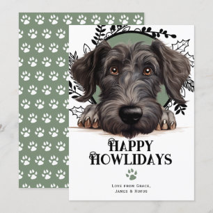 Cartes Pour Fêtes Annuelles Joyeux Howlidays Scottish Deerhound Dog Christmas