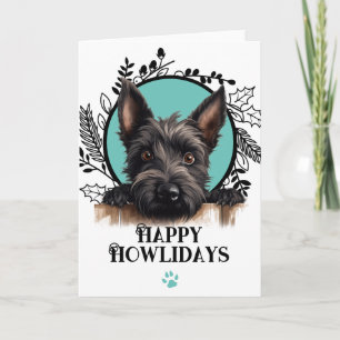 Cartes Pour Fêtes Annuelles Joyeux Howlidays Scottish Terrier Chien Noël