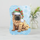 Cartes Pour Fêtes Annuelles Joyeux Howlidays Shar-Pei (Debout devant)
