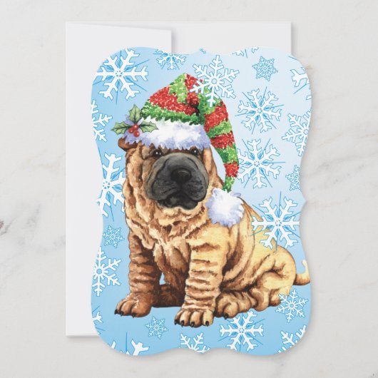 Cartes Pour Fêtes Annuelles Joyeux Howlidays Shar-Pei (Devant)