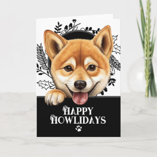Cartes Pour Fêtes Annuelles Joyeux Howlidays Shiba Inu Chien Noël