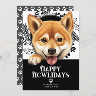 Cartes Pour Fêtes Annuelles Joyeux Howlidays Shiba Inu Chig Christmas