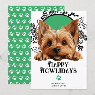Cartes Pour Fêtes Annuelles Joyeux Howlidays Silky Terrier Dog Noël