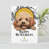 Cartes Pour Fêtes Annuelles Joyeux Howlidays Toy Poodle Chien Noël (Debout devant)