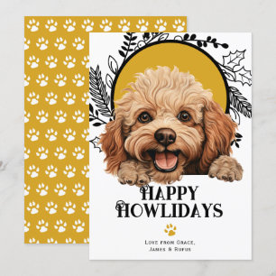 Cartes Pour Fêtes Annuelles Joyeux Howlidays Toy Poodle Chien Noël