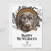 Cartes Pour Fêtes Annuelles Joyeux Howlidays Weimaraner Chien Noël (Devant)