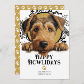 Cartes Pour Fêtes Annuelles Joyeux Howlidays Welsh Terrier Dog Christmas (Devant / Derrière)