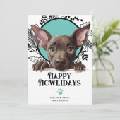 Cartes Pour Fêtes Annuelles Joyeux Howlidays Xoloitzcuintli Chien Noël (Debout devant)