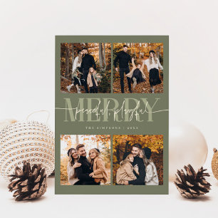 Cartes Pour Fêtes Annuelles Joyeux Jeu Pacifique Sage Noël Multi Photo