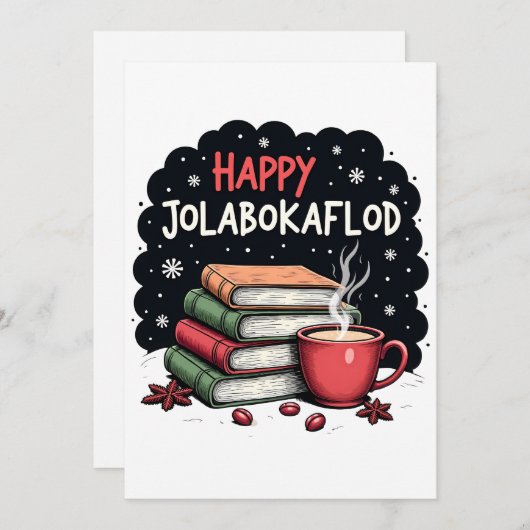 Cartes Pour Fêtes Annuelles Joyeux Jolabokaflod Famille Célébration Cadeau (Devant / Derrière)