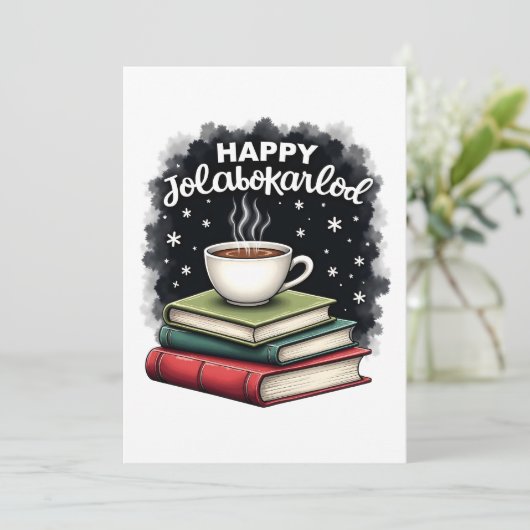 Cartes Pour Fêtes Annuelles Joyeux Jolabokaflod Famille Célébration Cadeau (Debout devant)