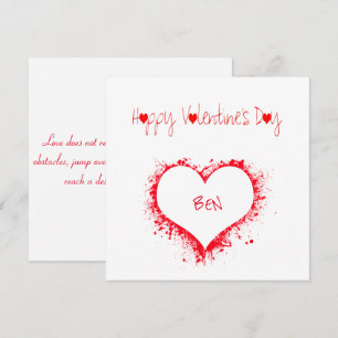 Cartes Pour Fêtes Annuelles Joyeux jour d'amour, coeur rouge plein d'amour