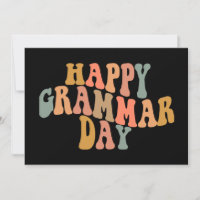 Joyeux Jour de la Grammaire Rétro Wavy