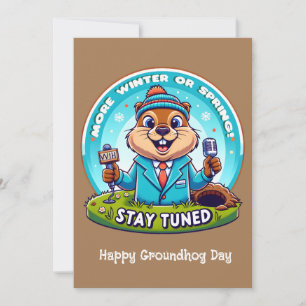 Cartes Pour Fêtes Annuelles Joyeux Jour De La Marmotte : Printemps Ou Hiver