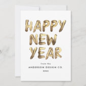 Cartes Pour Fêtes Annuelles Joyeux Jour de l'an moderne Lettré or non-photo (Devant)