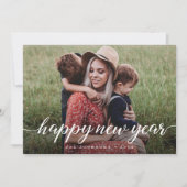 Cartes Pour Fêtes Annuelles Joyeux Jour de l'An Script 2 photo de famille Pers (Devant)