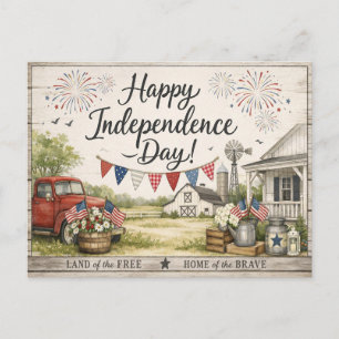 Cartes Pour Fêtes Annuelles Joyeux Jour de l'Indépendance Moderne Ferme Maison