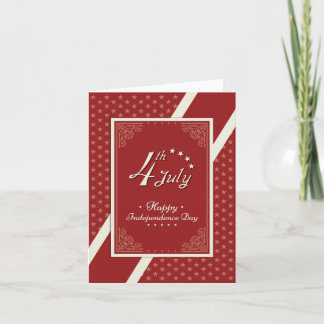Cartes Pour Fêtes Annuelles Joyeux Jour de l'Indépendance Rouge