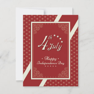 Cartes Pour Fêtes Annuelles Joyeux Jour de l'Indépendance Rouge