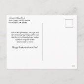 Cartes Pour Fêtes Annuelles Joyeux Jour de l'Indépendance Transcendantal Ameri (Dos)