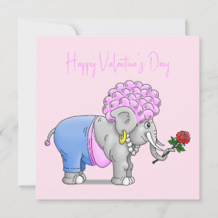 Cartes Pour Fêtes Annuelles Joyeux jour des Valentines des éléphants