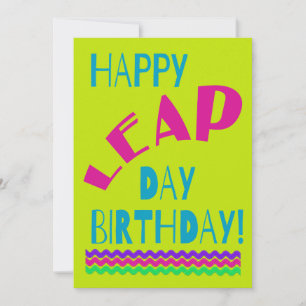 Cartes Pour Fêtes Annuelles Joyeux Jour du Bond Anniversaire ! Vert clair
