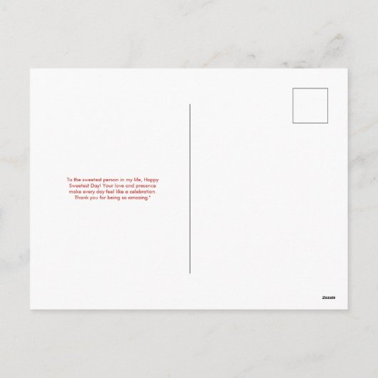 Cartes Pour Fêtes Annuelles Joyeux Jour le plus doux Rose rouge (Dos)