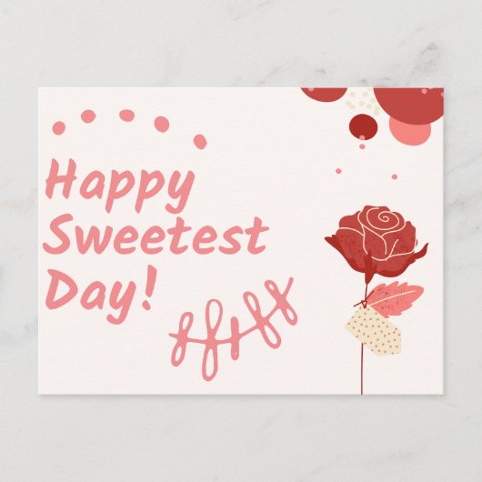 Cartes Pour Fêtes Annuelles Joyeux Jour le plus doux Rose rouge (Devant)