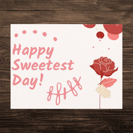 Cartes Pour Fêtes Annuelles Joyeux Jour le plus doux Rose rouge