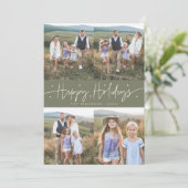Cartes Pour Fêtes Annuelles Joyeux Jours de Vacances Script Sage Vert Multi Ph (Debout devant)