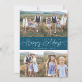 Cartes Pour Fêtes Annuelles Joyeux Jours de Vacances Script Turquoise Multi Ph (Devant)
