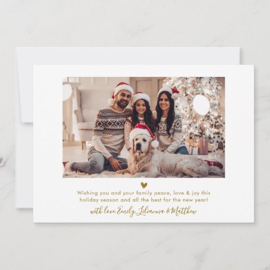Cartes Pour Fêtes Annuelles Joyeux Jours d'or Script 2 Photo Noël (Dos)