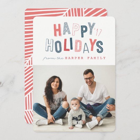 CARTES POUR FÊTES ANNUELLES JOYEUX JOURS FÉRIÉS (Devant / Derrière)