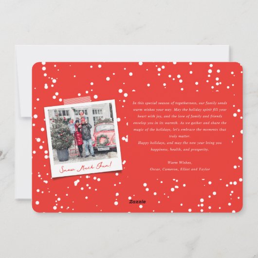 Cartes Pour Fêtes Annuelles Joyeux jours fériés écriture manuscrite Script pho (Dos)